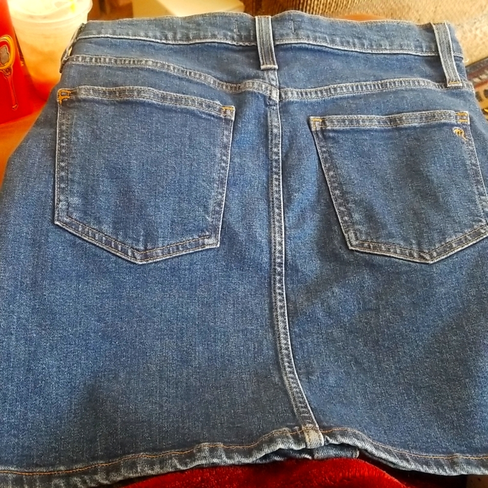 Madewell Denim Straight Button Front Mini sz 27 - Picture 4 of 4